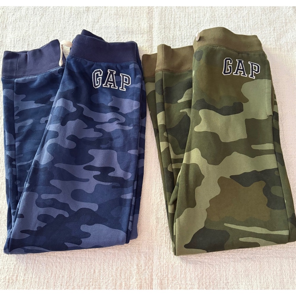 Gap Kids Camo Jogger Sweatpants Bundle Blue Green Camouflage XXL 14-16 2 Pack
